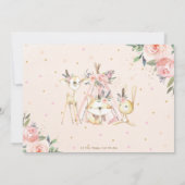 Cute Woodland Animals Boho Tribal Birthday Foto Bedankkaart (Achterkant)