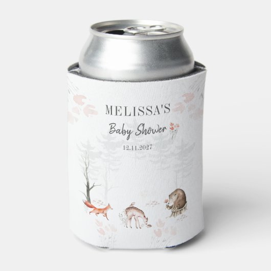 Cute Woodland Animals Bos Baby Shower Blikjeskoeler (Blikje Voorkant)