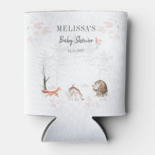 Cute Woodland Animals Bos Baby Shower Blikjeskoeler (Voorkant)