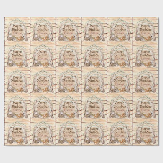 Cute Woodland Animals Cadeaupapier (Vlak)