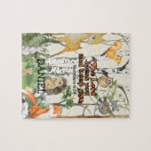 Cute Woodland Animals Christelijk Kind Gift Script Legpuzzel (Horizontaal)