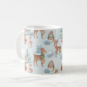 Cute Woodland Animals Christmas Pattern Mug Koffiemok (Voorkant links)