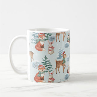 Cute Woodland Animals Christmas Pattern Mug Koffiemok