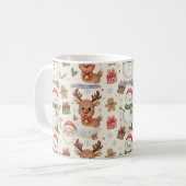 Cute Woodland Animals Christmas PatternHoliday Mug Koffiemok (Voorkant links)