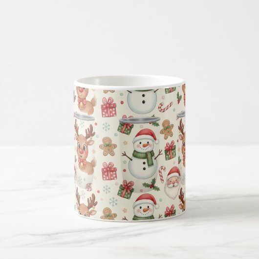 Cute Woodland Animals Christmas PatternHoliday Mug Koffiemok (Center)