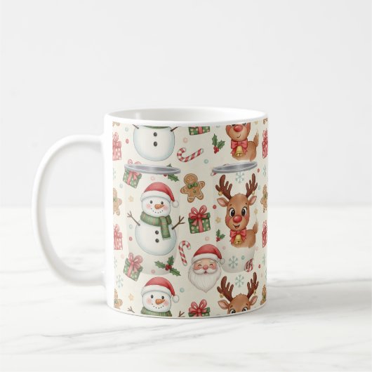 Cute Woodland Animals Christmas PatternHoliday Mug Koffiemok (Links)