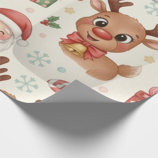 Cute Woodland Animals Christmas Wrapping Paper Cadeaupapier (Hoek)