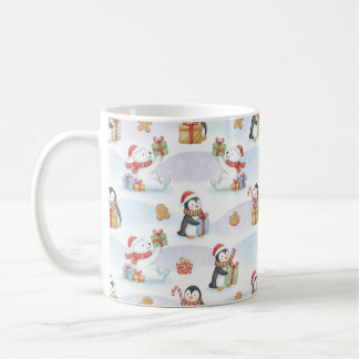 Cute Woodland Animals ChristmasPattern Holiday Mug Koffiemok