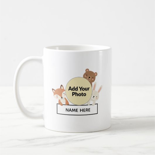 Cute Woodland Animals Custom Photo  Name  Koffiemok (Links)