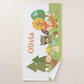 Cute Woodland Animals Deer Fox Raccoon Kinder Badhanddoek (Badhanddoek)