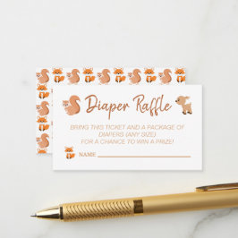 Cute Woodland Animals Diaper Raffle Baby shower Informatiekaartje