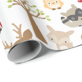 Cute Woodland Animals en Forest Pattern Cadeaupapier (Rol Hoek)