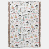 Cute Woodland Animals en Indian Boy Pattern Deken (Voorkant Verticaal)