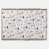 Cute Woodland Animals en Indian Boy Pattern Deken (Voorkant)