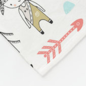 Cute Woodland Animals en Indian Boy Pattern Fleece Deken (Hoek)