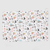 Cute Woodland Animals en Indian Boy Pattern Golfhanddoek (Horizontaal)