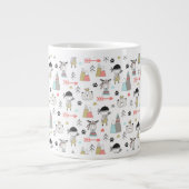 Cute Woodland Animals en Indian Boy Pattern Grote Koffiekop (Voorkant rechts)
