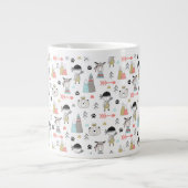 Cute Woodland Animals en Indian Boy Pattern Grote Koffiekop (Voorkant)