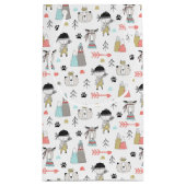 Cute Woodland Animals en Indian Boy Pattern Klein Cadeauzakje (Achterkant)