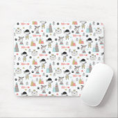 Cute Woodland Animals en Indian Boy Pattern Muismat (Met muis)