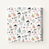 Cute Woodland Animals en Indian Boy Pattern Notitieboek (Achterkant)