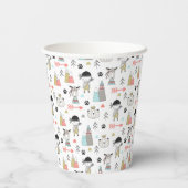 Cute Woodland Animals en Indian Boy Pattern Papieren Bekers (Achterkant)