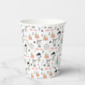 Cute Woodland Animals en Indian Boy Pattern Papieren Bekers (Rechts)