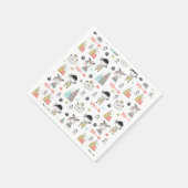 Cute Woodland Animals en Indian Boy Pattern Servet (Hoek)