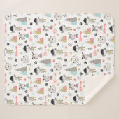 Cute Woodland Animals en Indian Boy Pattern Sherpa Deken (Voorkant (horizontaal))
