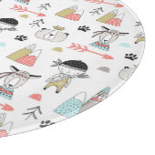 Cute Woodland Animals en Indian Boy Pattern Snijplank (Hoek)
