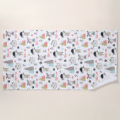 Cute Woodland Animals en Indian Boy Pattern Strandlaken (Voorkant)