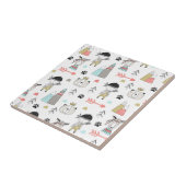 Cute Woodland Animals en Indian Boy Pattern Tegeltje (Zijkant)