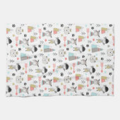 Cute Woodland Animals en Indian Boy Pattern Theedoek (Horizontaal)