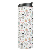 Cute Woodland Animals en Indian Boy Pattern Thermosbeker (Gedraaid links)