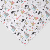 Cute Woodland Animals en Indian Boy Pattern Tissuepapier (Detail)