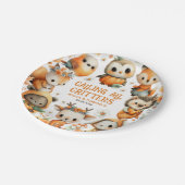 Cute Woodland Animals Festive Autumn Kids Birthday Papieren Bordje (Gekanteld)