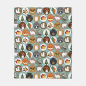 Cute Woodland Animals Fleece Deken (Voorkant)