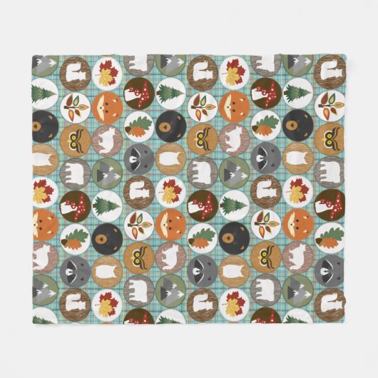 Cute Woodland Animals Fleece Deken (Voorkant (Horizontaal))