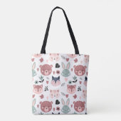 Cute Woodland Animals Forest Friends Nursery Tote Bag (Achterkant)