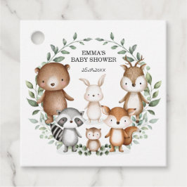 Cute Woodland Animals Forest Greeneral Neutral Bab Bedankjes Labels