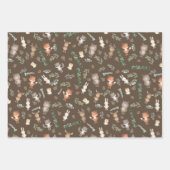 Cute Woodland Animals Forest Greenery Baby shower Inpakpapier Vel (Voorkant 2)