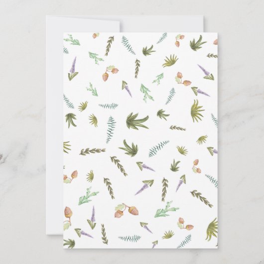 Cute Woodland Animals Geslacht Neutraal Baby showe Bedankkaart (Achterkant)