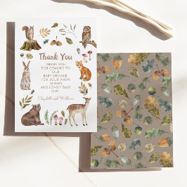 Cute Woodland Animals Geslacht Neutraal Baby showe Bedankkaart