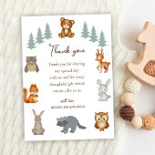 Cute Woodland Animals Geslacht Neutraal Baby showe Bedankkaart