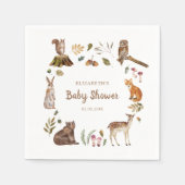 Cute Woodland Animals Geslacht Neutraal Baby showe Servet (Voorkant)