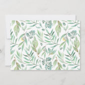 Cute Woodland Animals Greenery Baby shower Invitat Kaart (Achterkant)