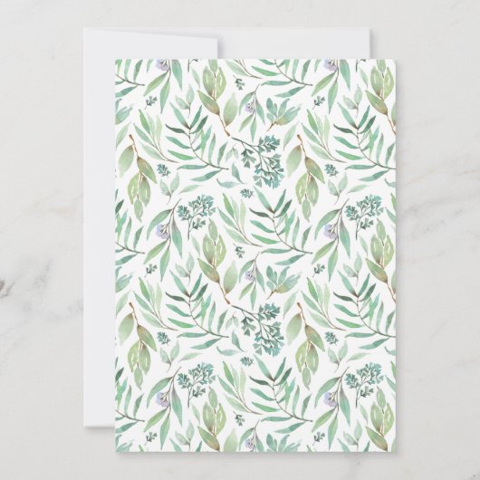 Cute Woodland Animals Greenery Baby shower Kaart (Achterkant)