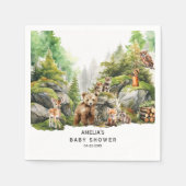Cute Woodland Animals Greenery Baby shower Servet (Voorkant)