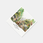 Cute Woodland Animals Greenery Baby shower Servet (Hoek)