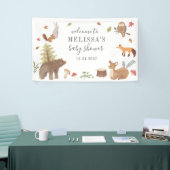 Cute Woodland Animals Greenery Baby shower Welcome Spandoek (Beurs)
